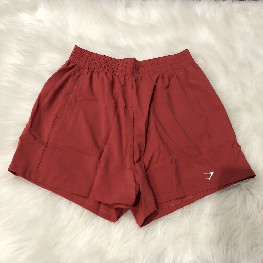New Gymshark Women's Woven‎ Pocket High Waisted Short MG7 Sundried Red Small - Picture 3 of 7